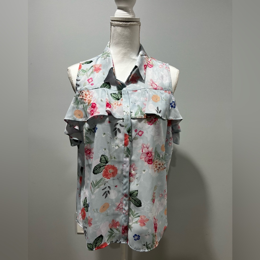 Express Floral Cold Shoulder Blouse